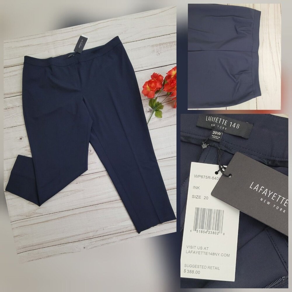 Lafayette 148 Women Wool Blend Stretch Straight Trouser Slack Pants Size 20W NEW